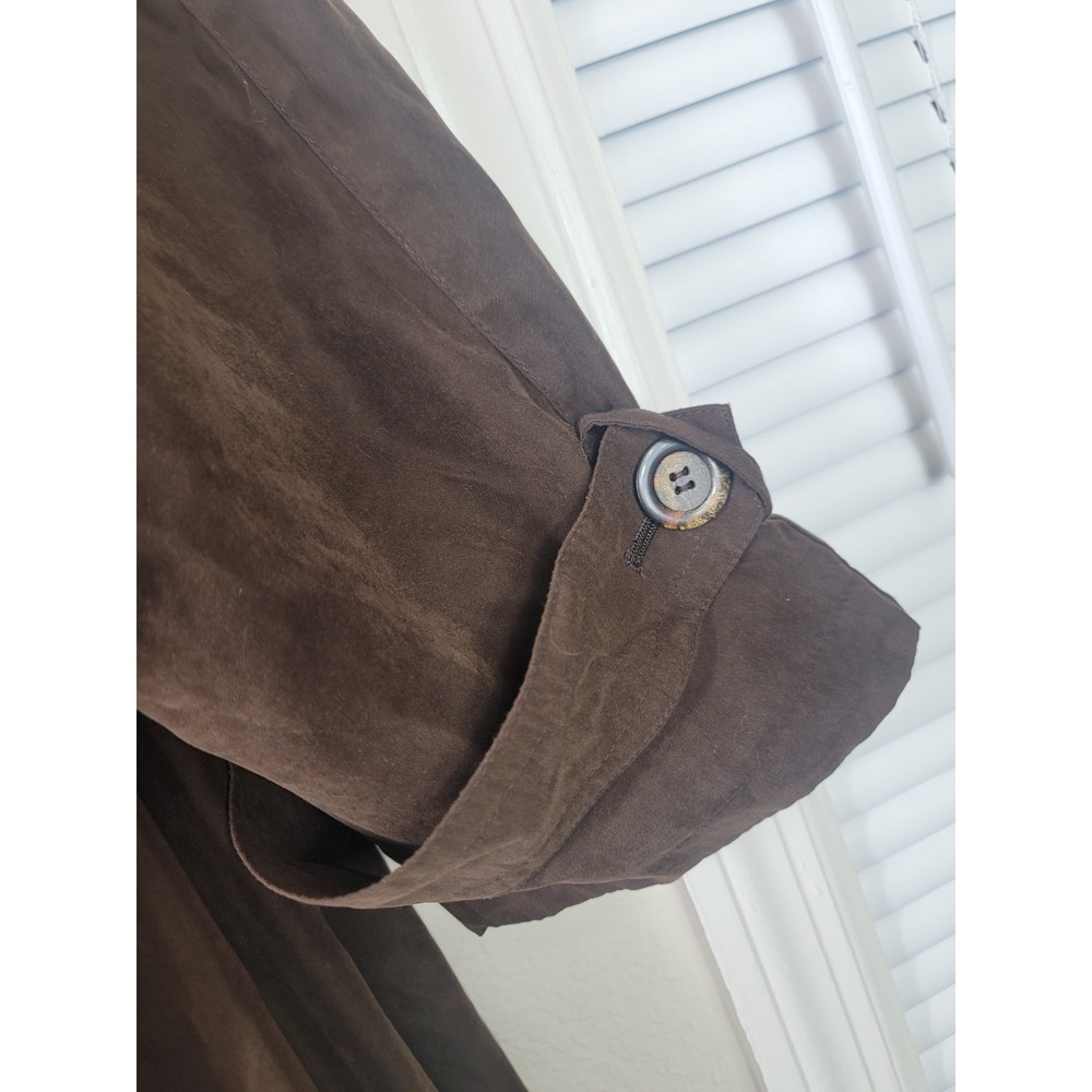 Jacqueline Ferrar Women 18W Brown Trench Coat Long Winter Liner Y2K DarkAcademia - Picture 4 of 10